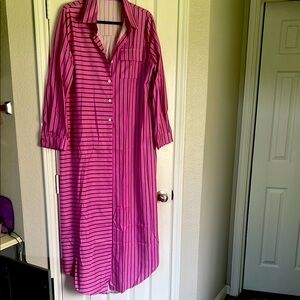 Pink Striped Women's Dress